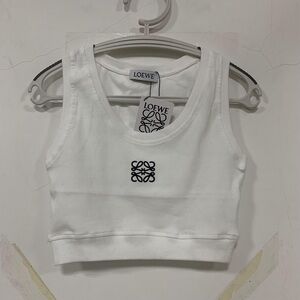 Loewe Classic White Logo Crop Top